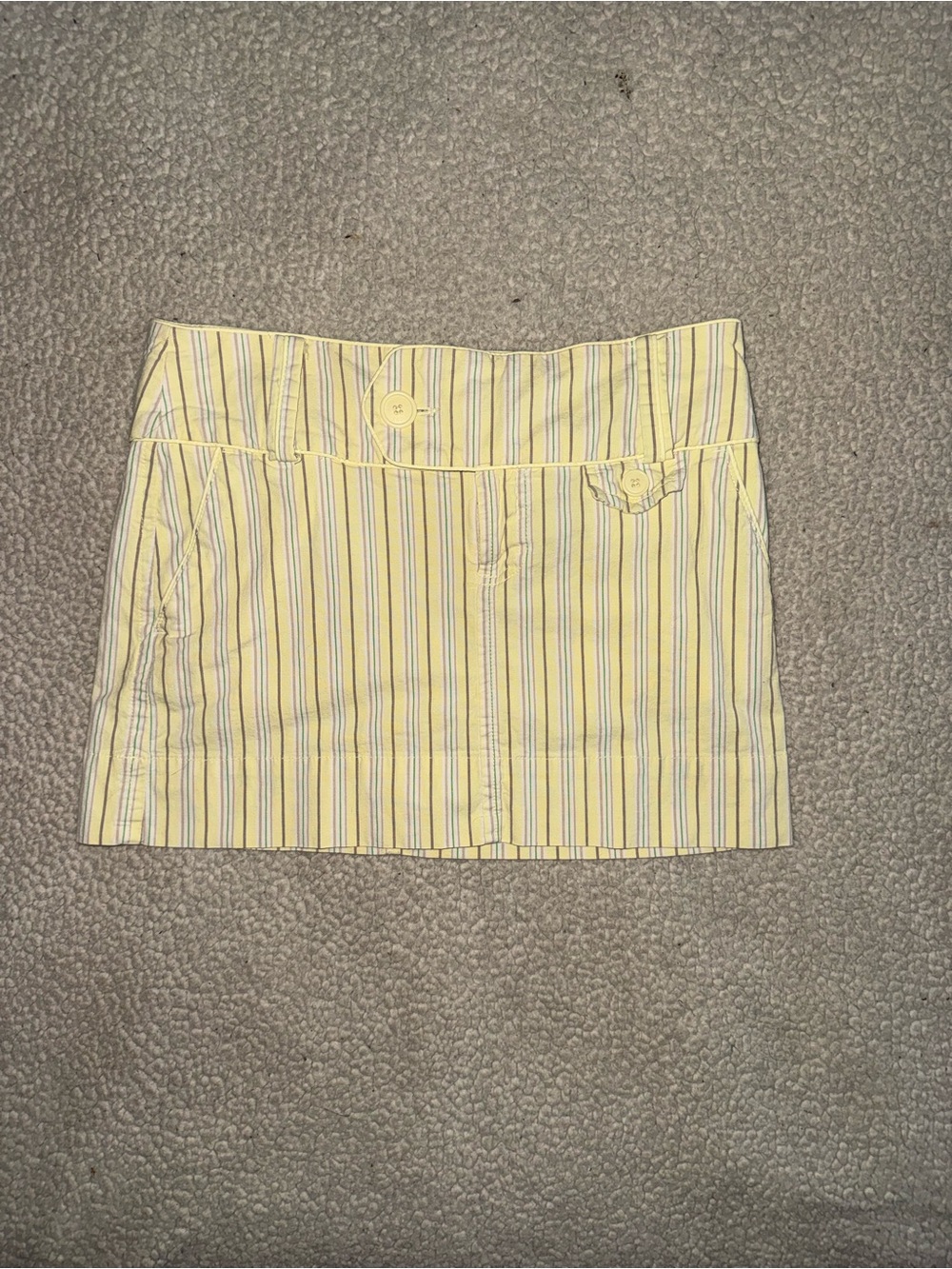 American Eagle Outfitters Vintage Y2K Yellow Striped Women's Mini Skirt